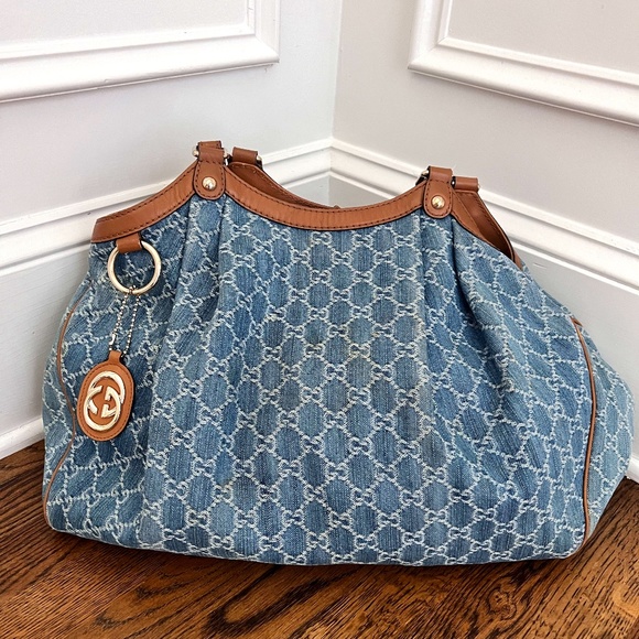 Gucci Handbags - GUCCI medium denim Sukey Bag